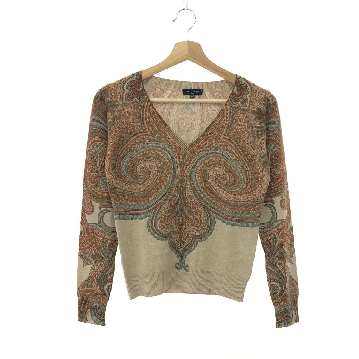 ETRO エトロ カシミヤVネックニット サイズ:40 カシミヤ100 ETRO エトロ カシミヤVネックニット サイズ:40 カシミヤ100