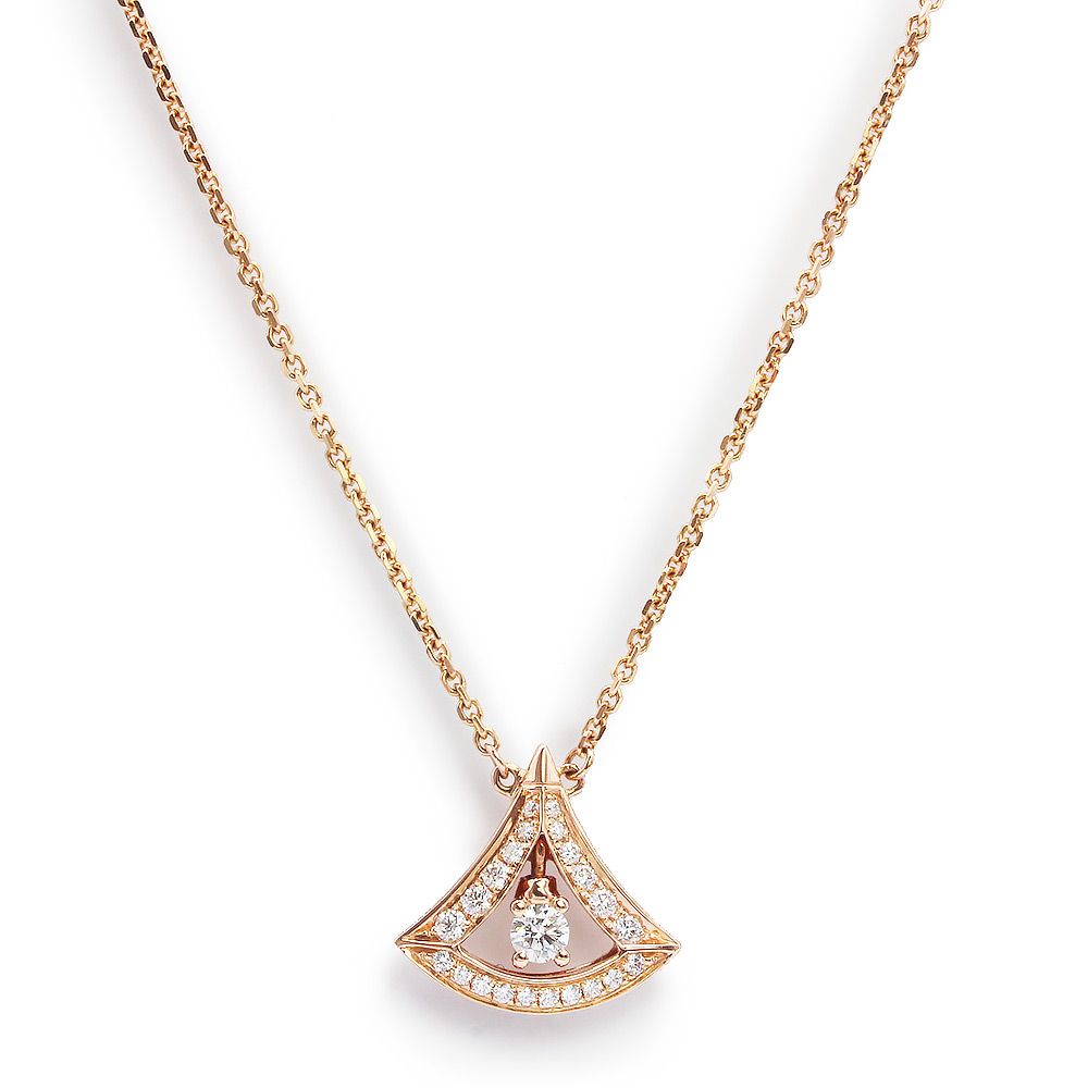 ブルガリ ディーヴァ ドリーム ネックレス ペンダント K 18 PG 750 23 Pダイヤモンド 0 21 ct ピンクゴールド 354363 BVLGARI