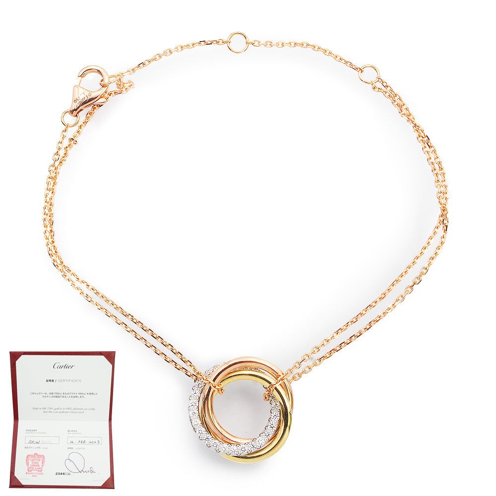 カルティエ トリニティ チェーン ブレスレット K18PG K18YG K18WG 750