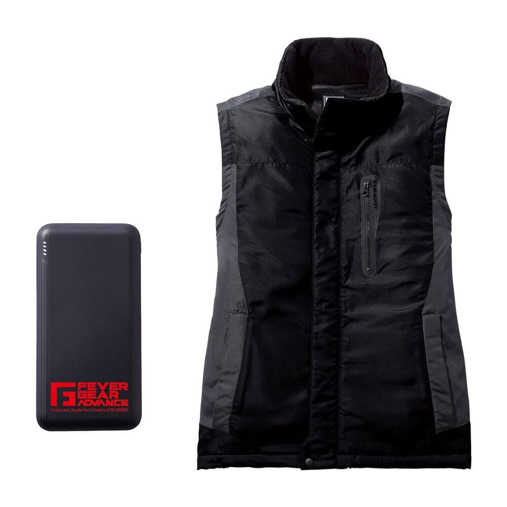 自重堂 Z DRAGON 防寒着 FEVER GEAR ヒーター内蔵電熱ベスト M 44ブラック