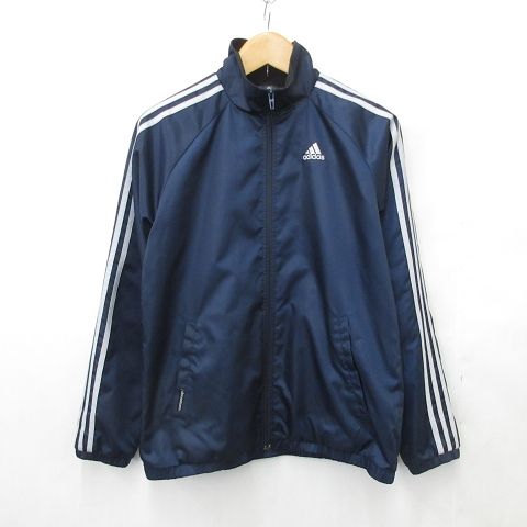 【新作入荷，本物保証】 アディダス adidas ジャケット ウインドジャケット ゴルフ スポーツウェア 長袖 ジップアップ ライン 紺 グレー ネイビー M アウター・ウィンドブレーカー