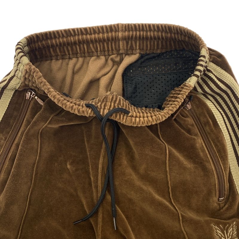 中古】NEEDLES ベロアトラックパンツ XS ブラウン ニードルズ[92