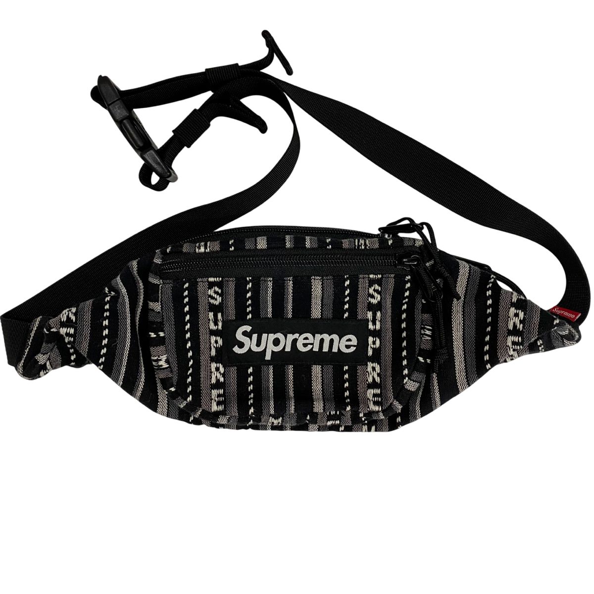 シュプリーム SUPREME 20 SS Woven Stripe Waist Bag バッグ メンズバッグ ボディバッグ ウエストポーチ ブラック 201 goods-825