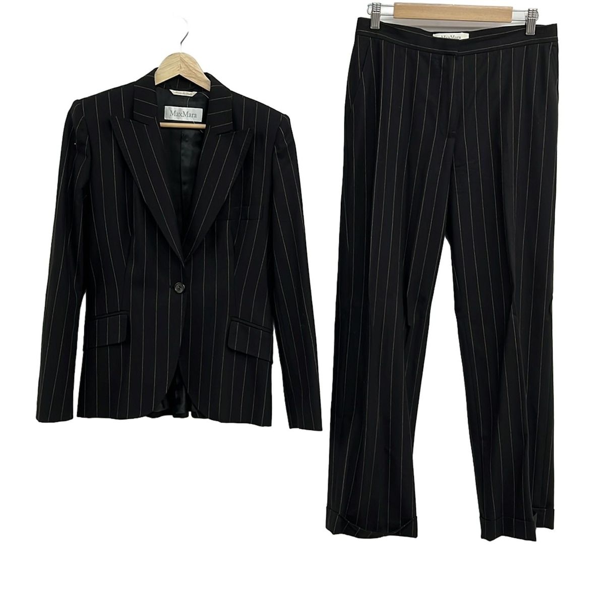 Max Mara マックスマーラ レディースパンツセットアップ サイズ42 M レディース 黒 イエロー