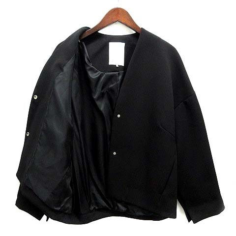 エレンディーク ELENDEEK 2025SS フォルム ショート コート ブラック 黒 F 512520010301-1 美品