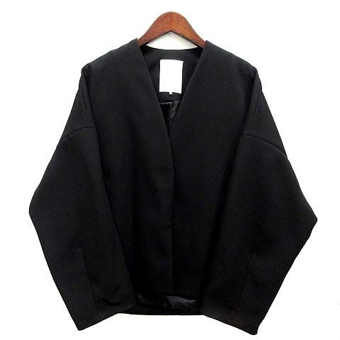 エレンディーク ELENDEEK 2025SS フォルム ショート コート ブラック 黒 F 512520010301-1 美品