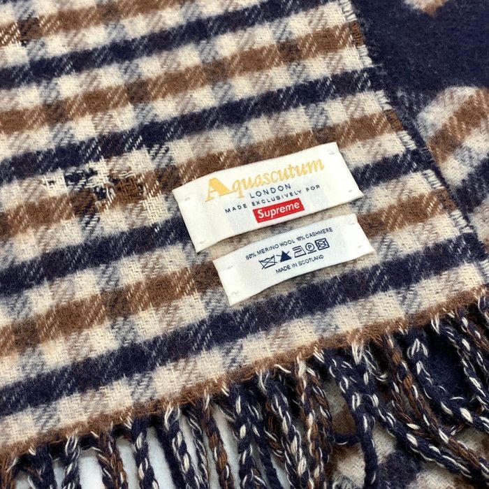 中古品】Supreme シュプリーム AQUASCUTUM 16AW CLUB CHECK SCARF