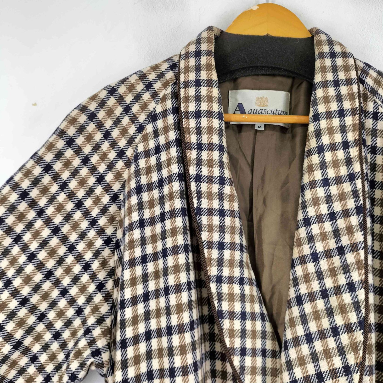 アクアスキュータム AQUASCUTUM チェック ガウンコート レディース M