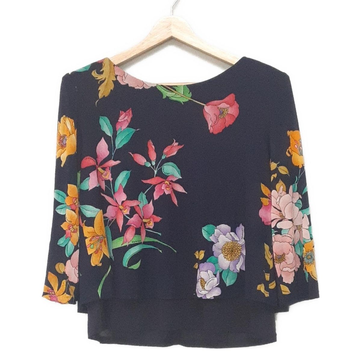 LEONARD(レオナール) 七分袖カットソー サイズM レディース - ネイビー