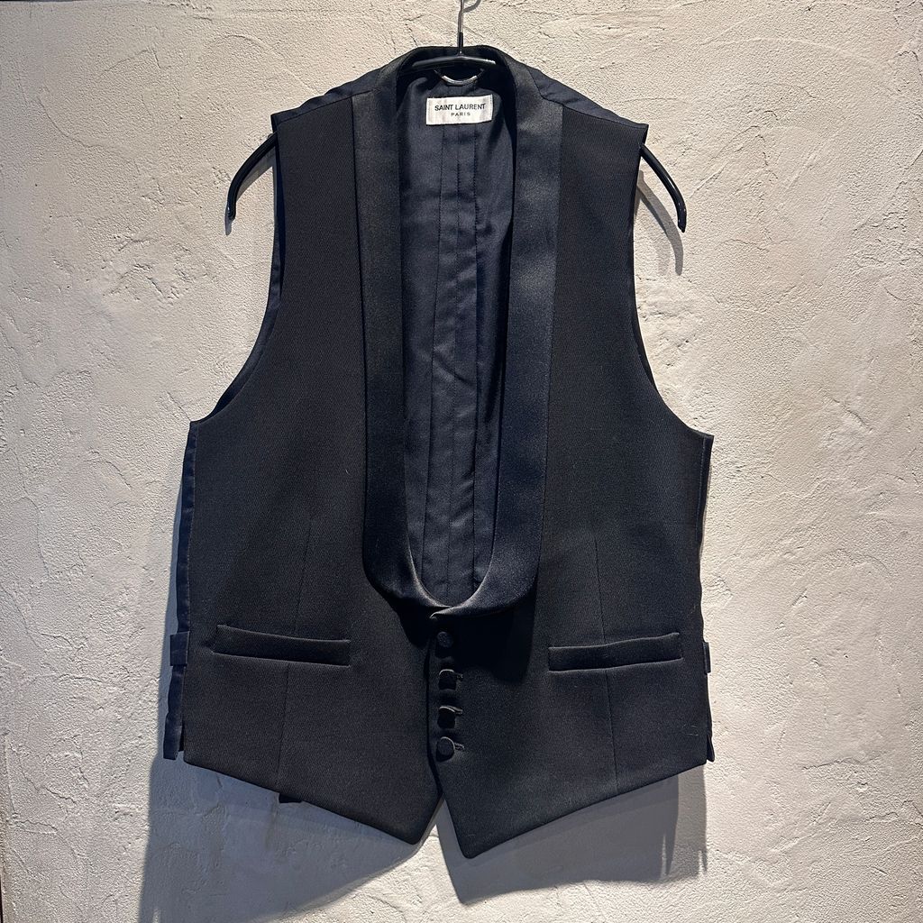 SAINT LAURENT PARIS サンローランパリ 14 SS Tuxedo Vest ベスト ブラック size 50 代官山A 11
