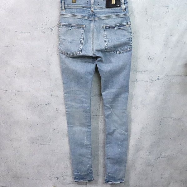 広尾店】 AMIRI アミリ ストレッチスキニーデニム ダメージ加工 ボタン