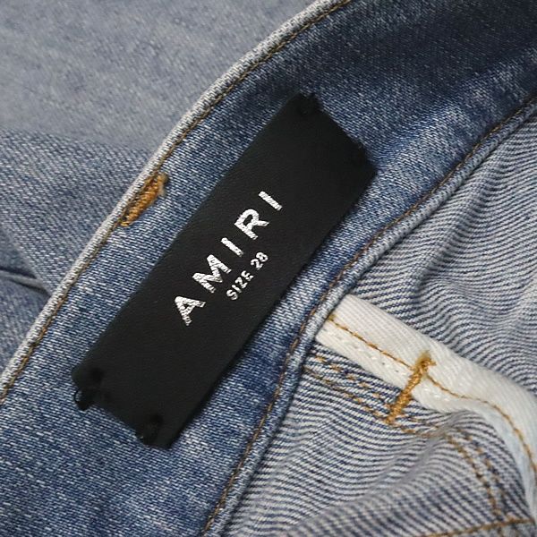 広尾店】 AMIRI アミリ ストレッチスキニーデニム ダメージ加工 ボタン