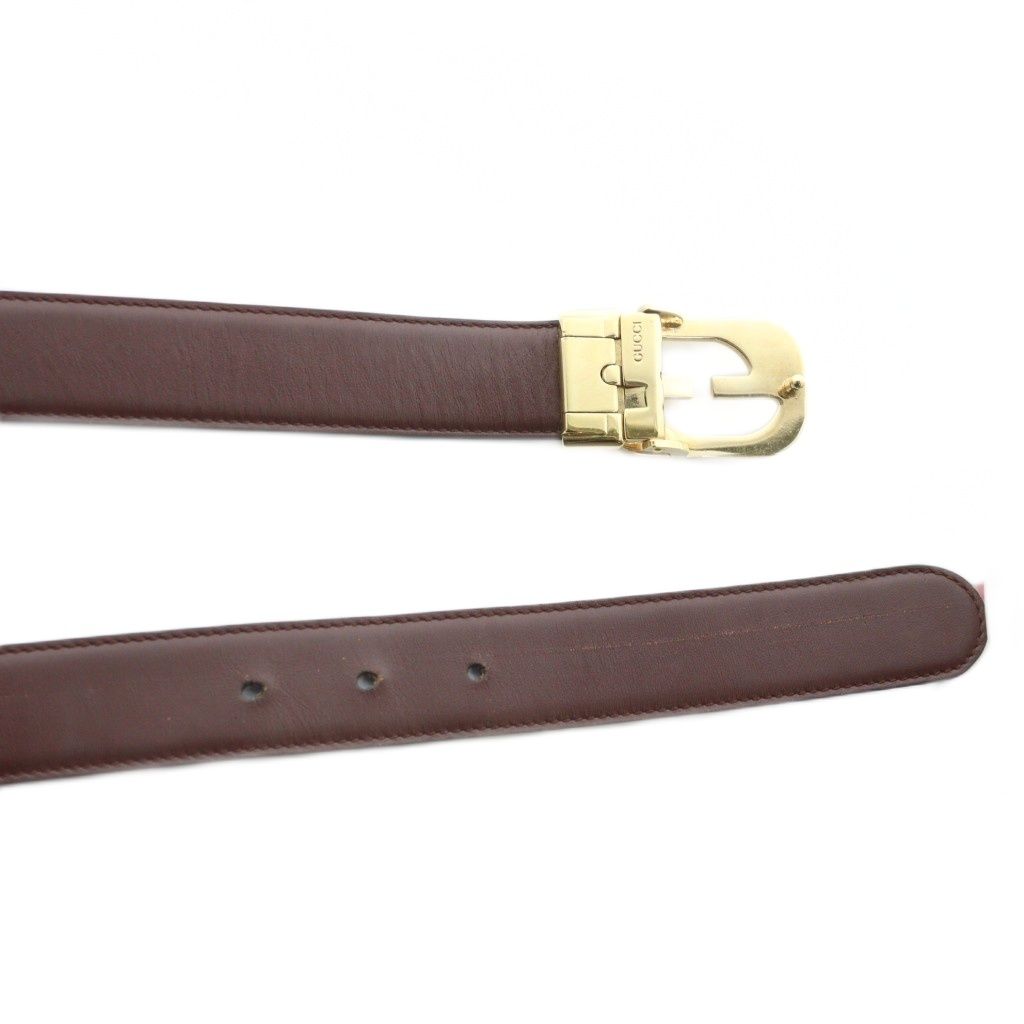 グッチ GUCCI ベルト ゴールド金具 ロゴ レザー ベルト社外品 黒