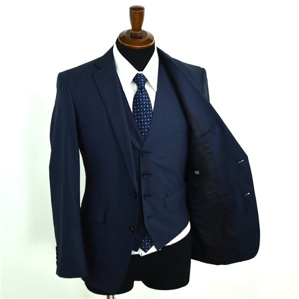 スーツセレクト 3ピース 2つボタン シングルスーツ S Y4 ダーク