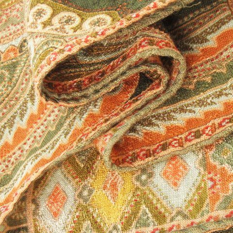 エトロ ETRO マフラー ストール ウール シルク 絹 フリンジ ペイズリー