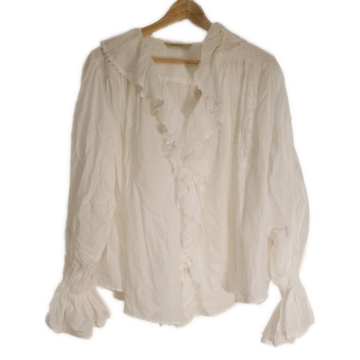 Curensology カレンソロジー 長袖シャツブラウス サイズF レディース アイボリー 刺繍 フリル