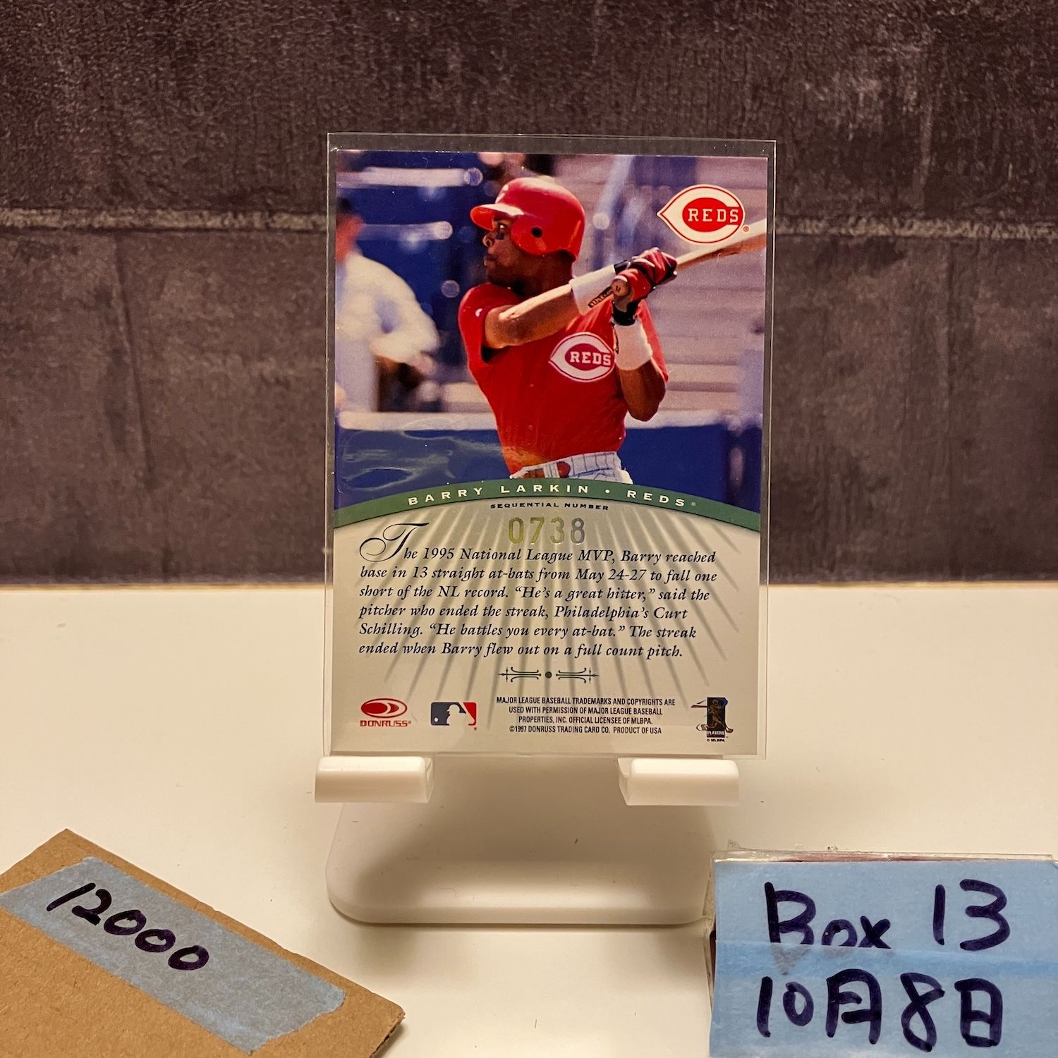 1997 Donruss Barry Larkin 直筆サインカード Cincinnati Reds Millennium Marks カード