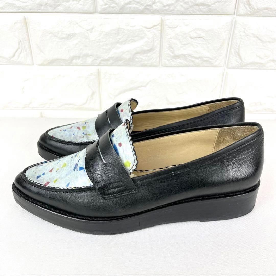 TOGA PULLA トーガプルラ ローファー デザイン カラフル ブラック レザー 23.5