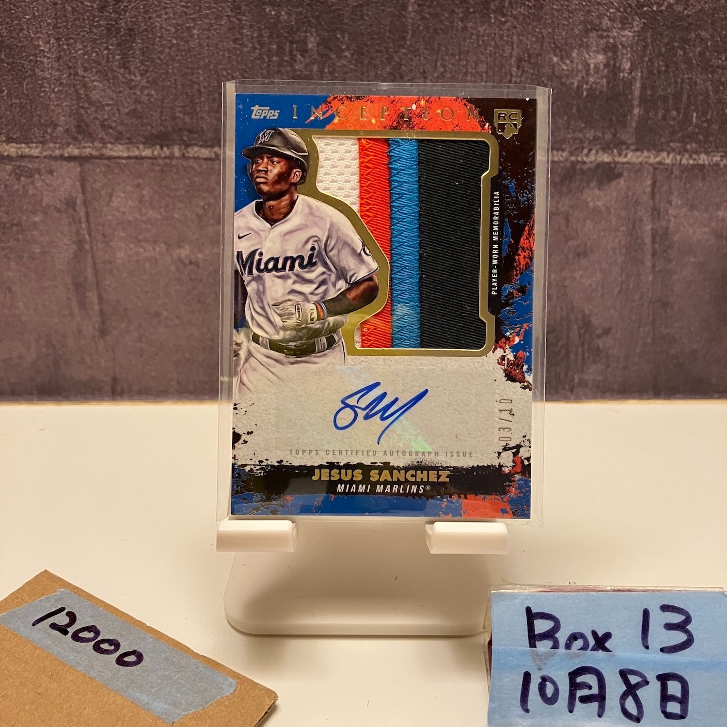 2021 Topps Jesus Sanchez 03/10 直筆サインカード Miami Marlins