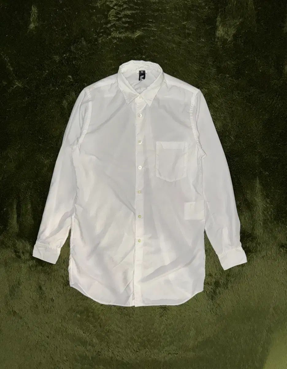 XS コム デ ギャルソン ブラック 22 ss ポリ ロング シャツ 白