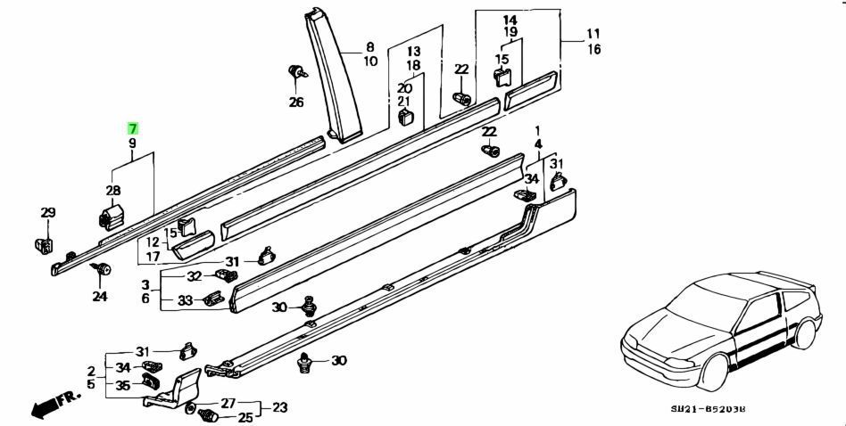 HONDA ホンダ 純正 新品 未使用 CR-X シビック 3D EF6、EF7 EF8 EF1