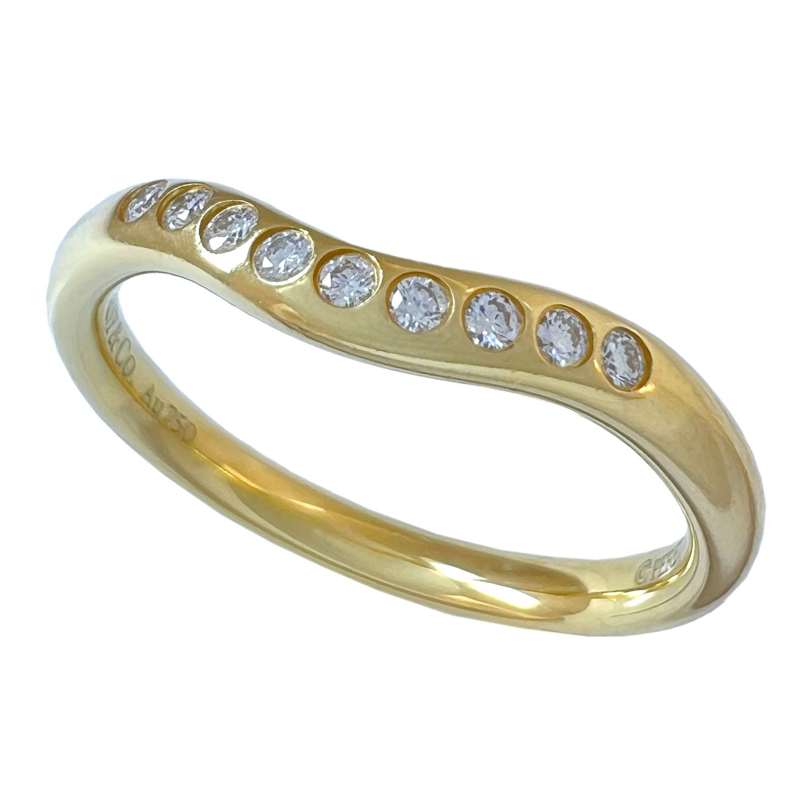 TIFFANY＆Co. ティファニー リング カーブドバンド 750 K18 YG ダイヤ