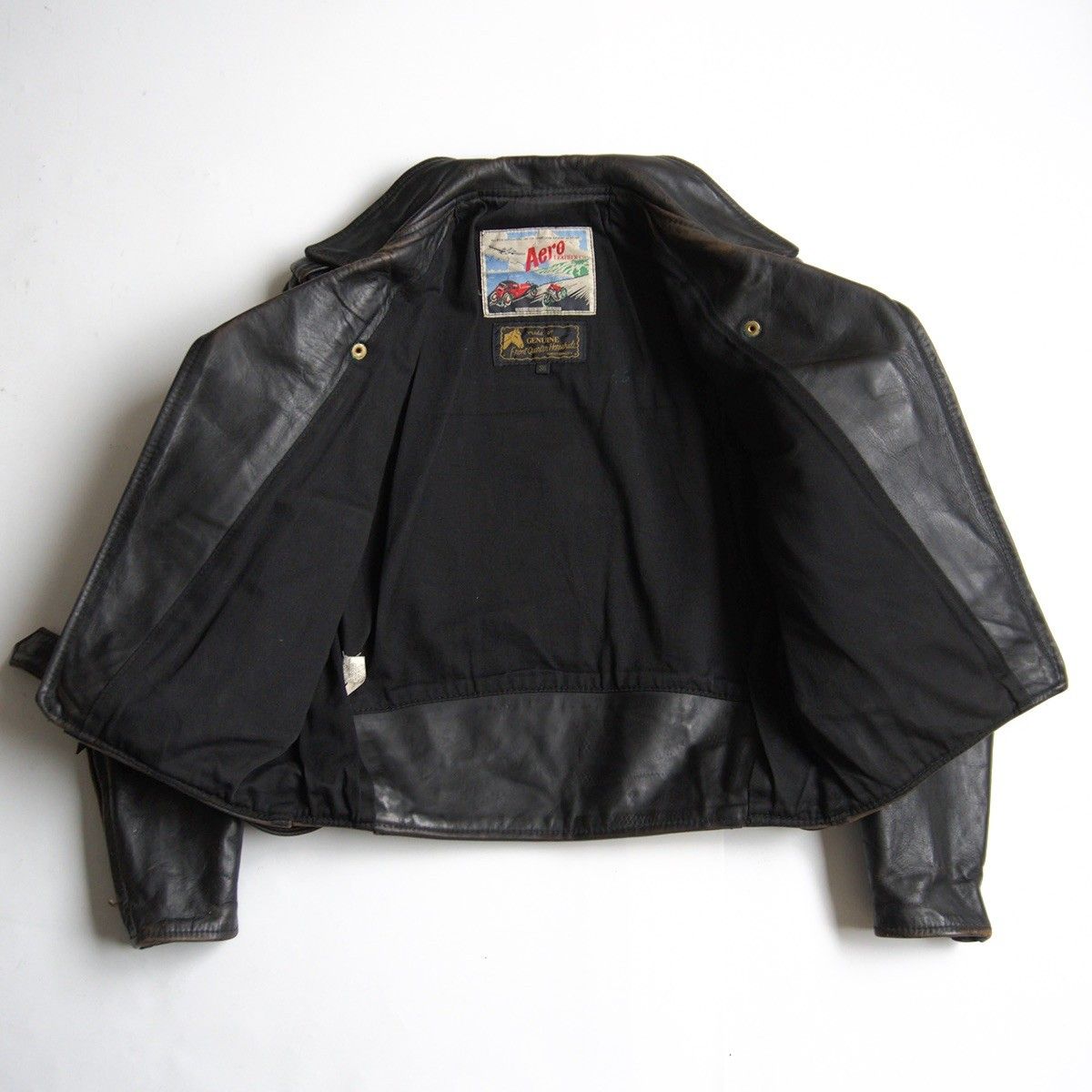 雰囲気抜群】AERO LEATHER【ホースハイド レザー ダブルライダース