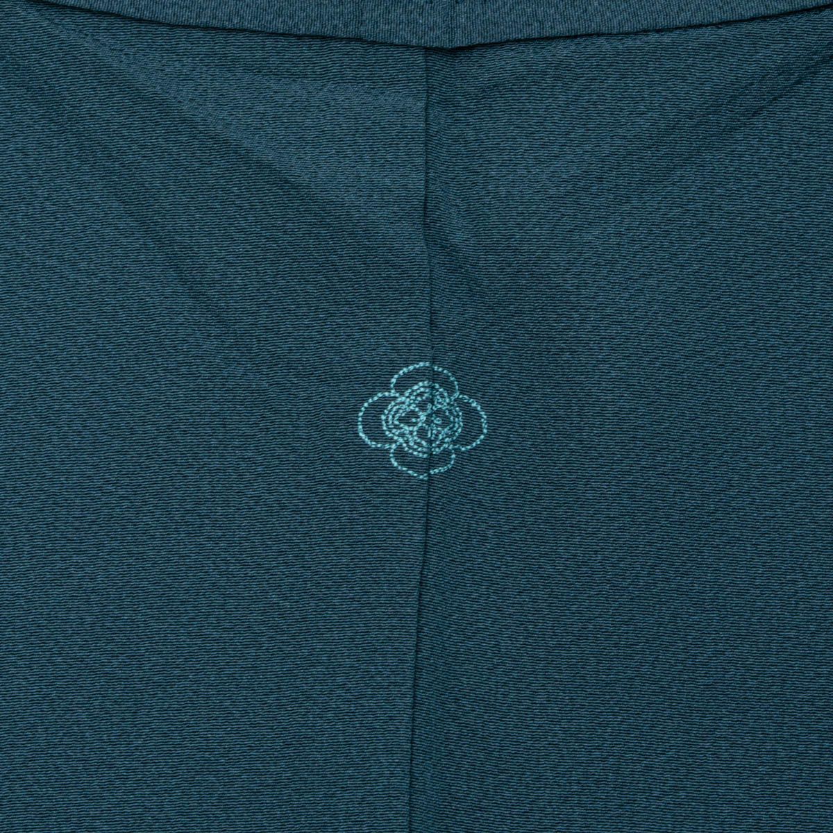 美品】色無地 本草木染 堅牢染 高麗納戸 丹後ちりめん 縫い一つ紋