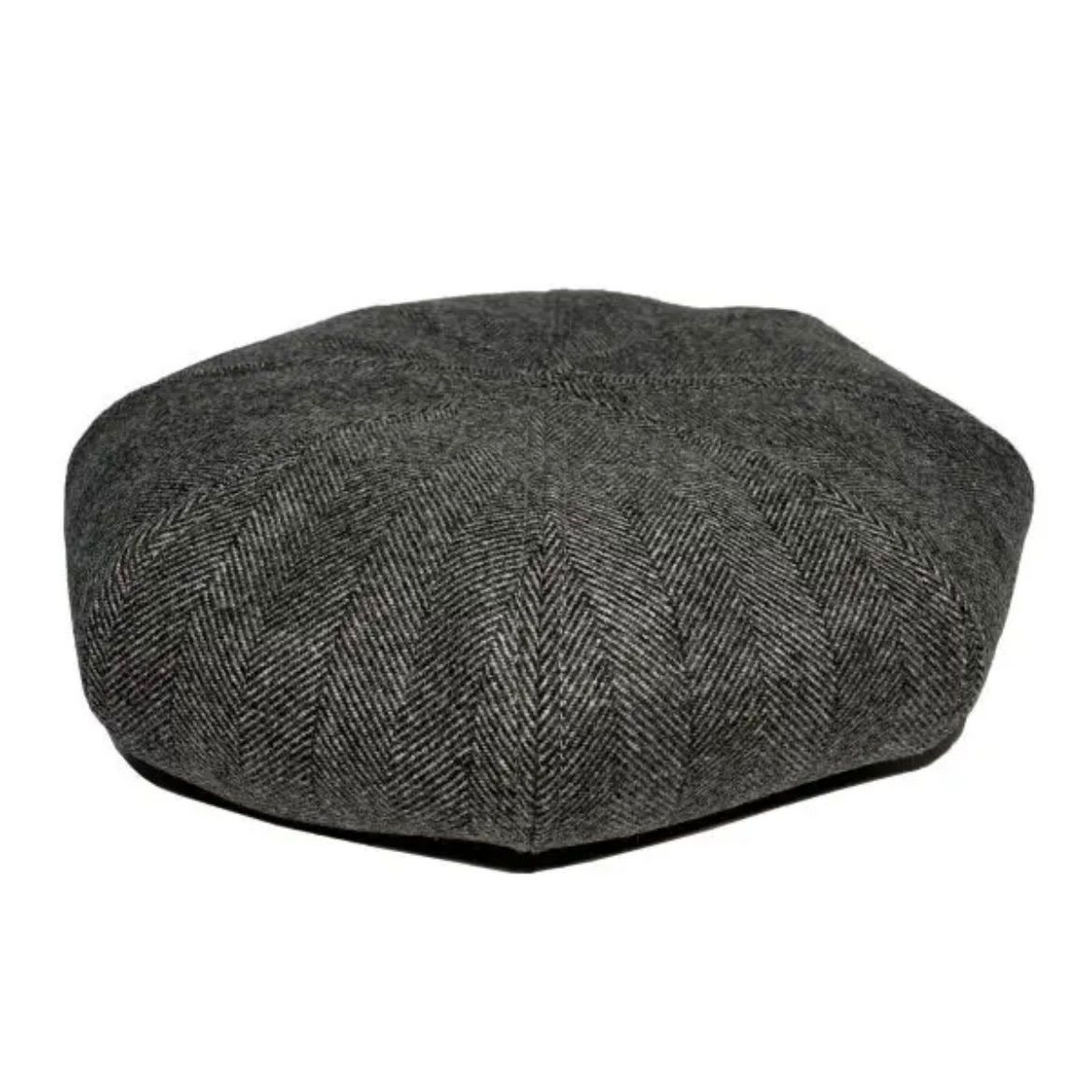 8 PANELS BIG BERET HERRINGBONE GREY