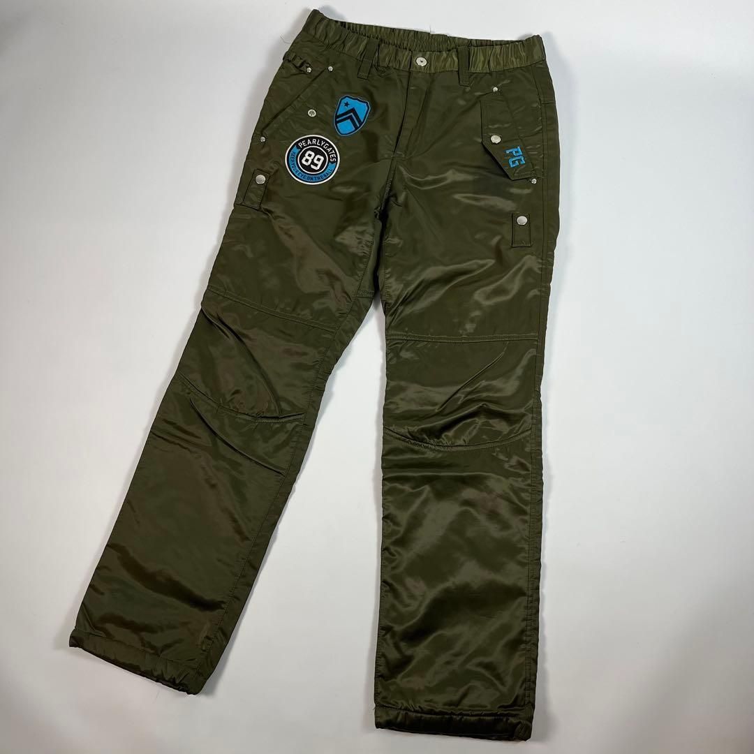 美品 PEARLY GATES 中綿 ナイロン パンツ ワッペン 刺繍ロゴ 美品 PEARLY GATES 中綿 ナイロン パンツ ワッペン 刺繍ロゴ - メルカリ