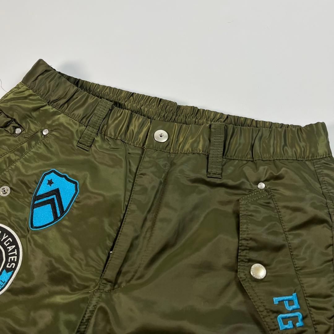 美品 PEARLY GATES 中綿 ナイロン パンツ ワッペン 刺繍ロゴ - メルカリ