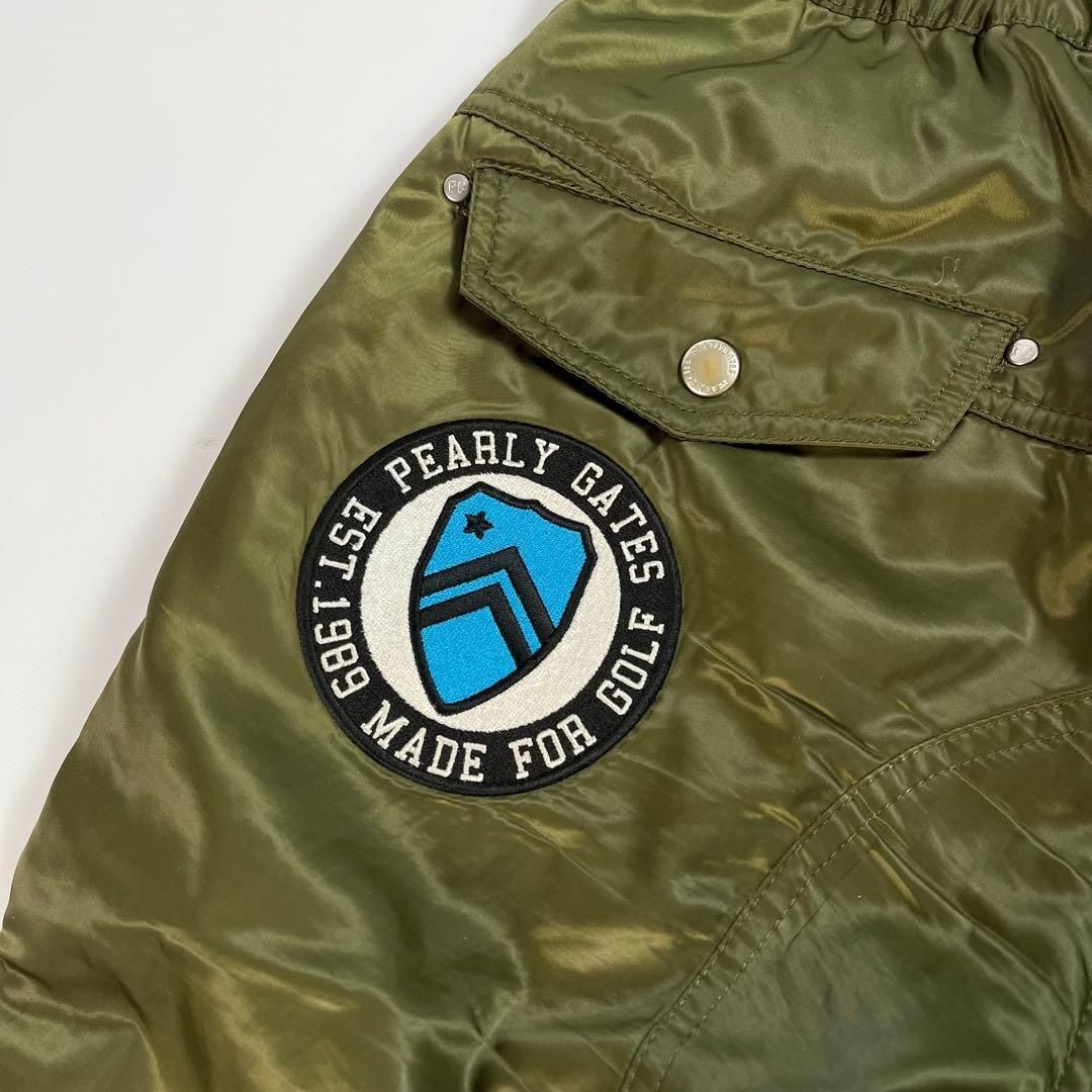 Pearly gates パーリーゲイツ　ワッペン　中綿　パンツ　ナイロン　M 美品 PEARLY GATES 中綿 ナイロン パンツ ワッペン 刺繍ロゴ - メルカリ