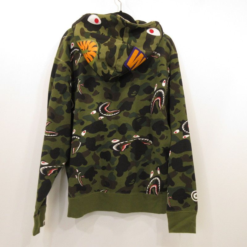 A BATHING APE アベイシングエイプ パーカー Camo Shark Full Zip Hoodie カモ サイズ L 103