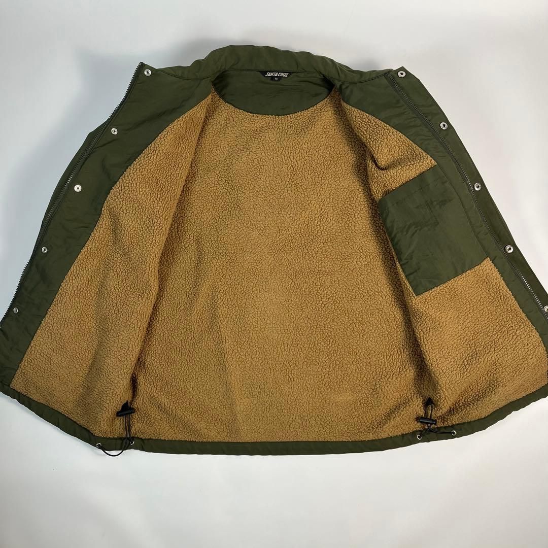 SANTA CRUZ 裏ボア コーチジャケット スクリーミングハンド カーキ