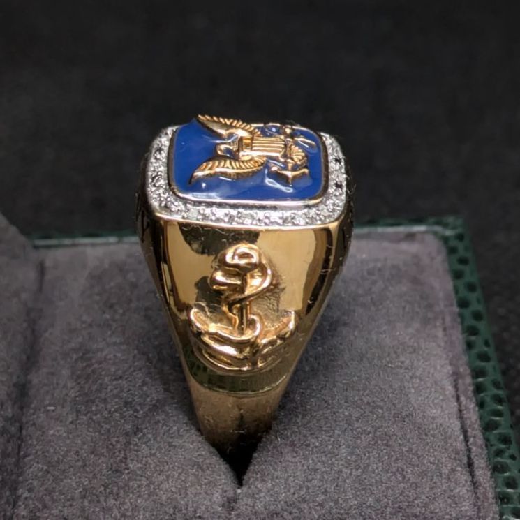 ダンベリーミント US NAVY 米海軍 退役軍人リング 14Kゴールドメッキ