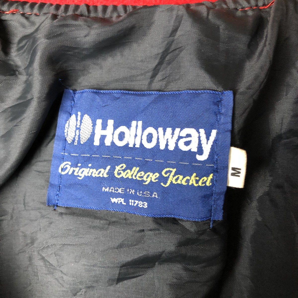 古着 90年代 ホロウェイ Holloway 襟付き 袖革ウールボタンスタジャン 