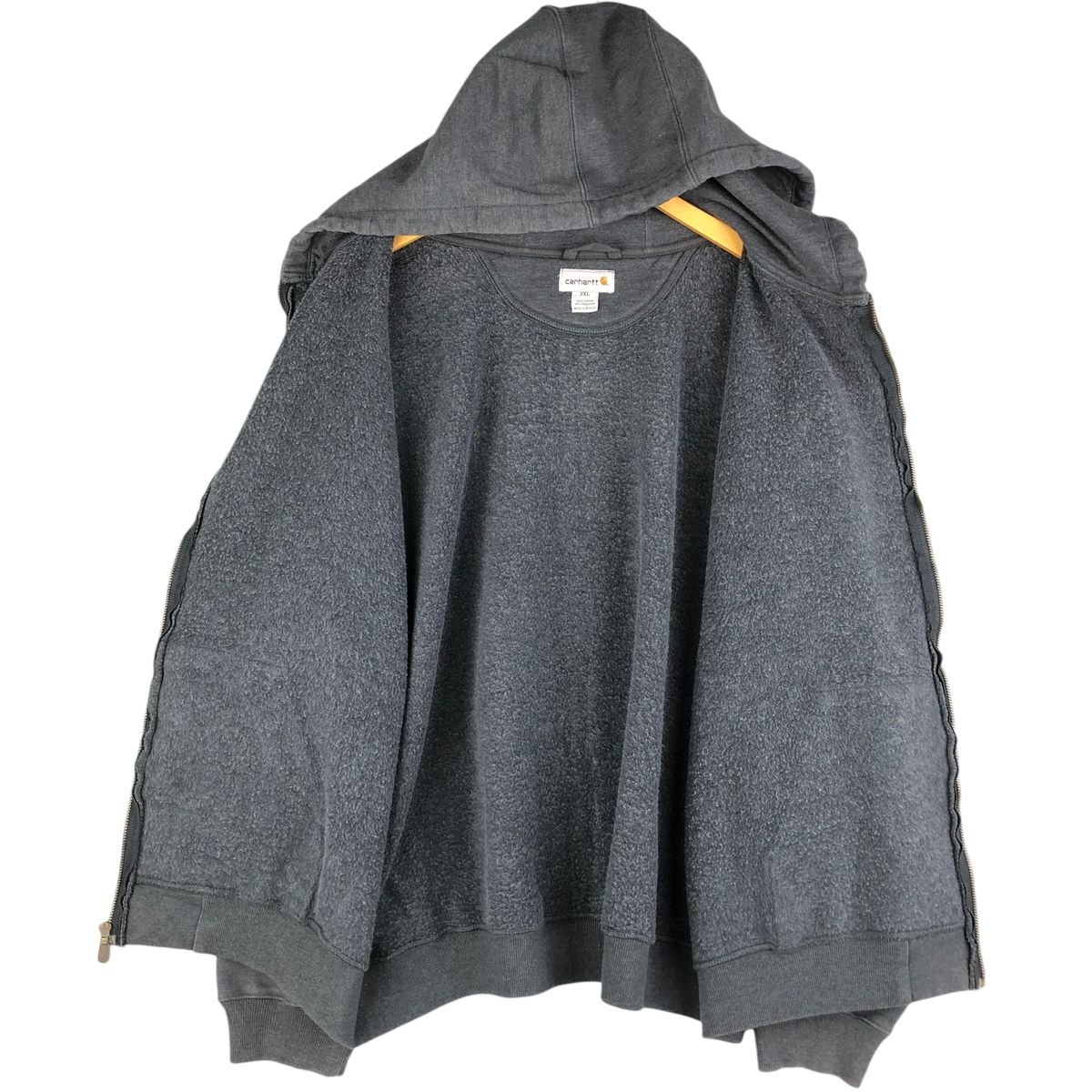 Carhartt グレー フルジップパーカー M 古着 カーハート Carhartt スウェットフルジップパーカー メンズXXL