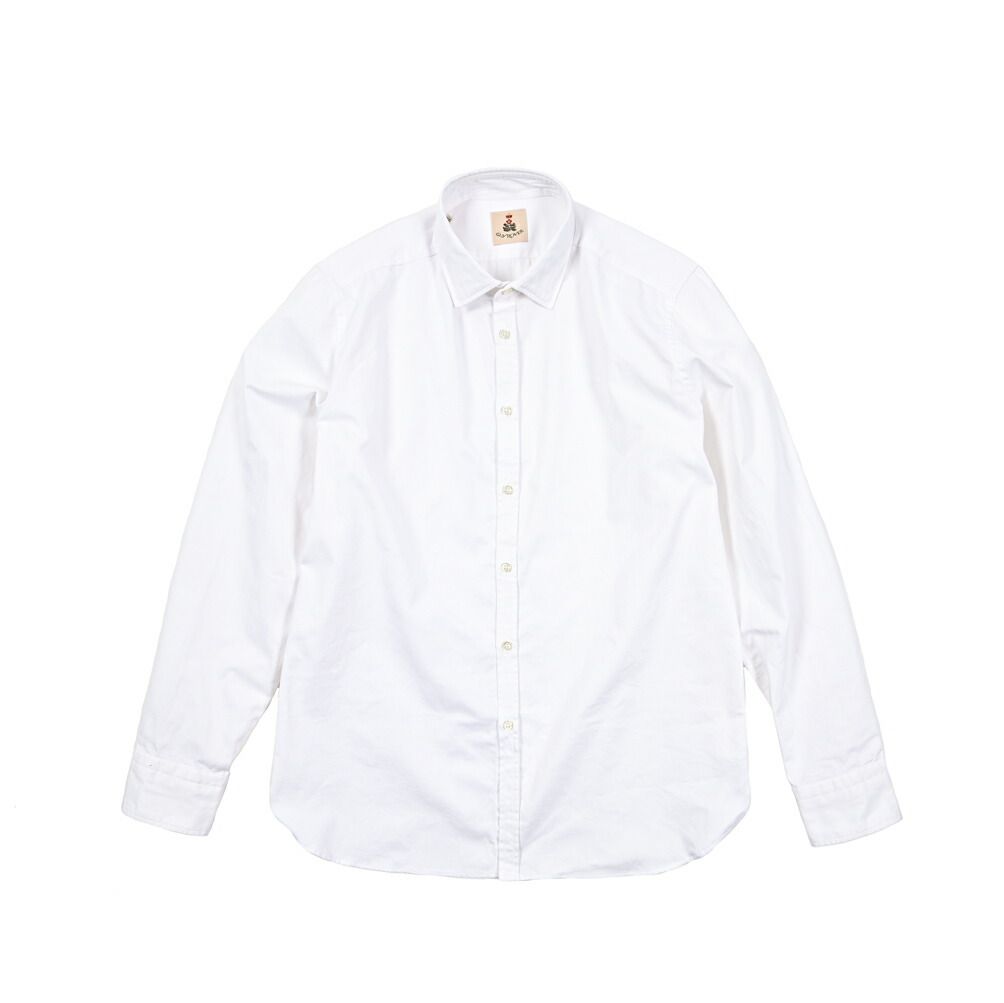 GUY ROVER ギローバー ドレスシャツ ワイシャツ レギュラー 長袖 メンズ コットン ホワイト 25-26 AW 427843