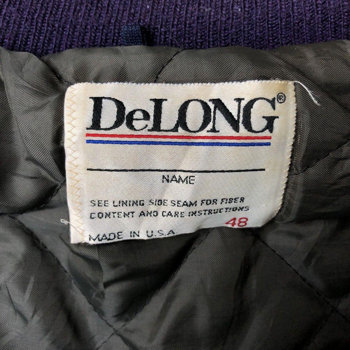 古着 ~90年代 デロング DeLONG 中綿入り 袖革ウールボタンスタジャン
