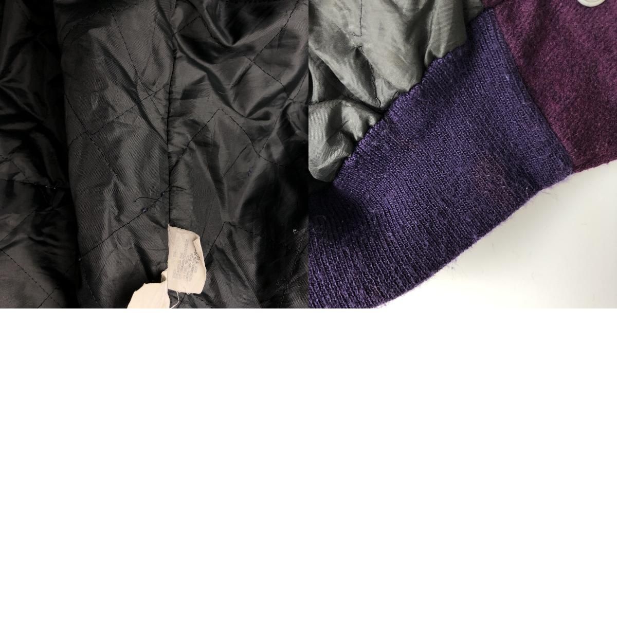 古着 ~90年代 デロング DeLONG 中綿入り 袖革ウールボタンスタジャン