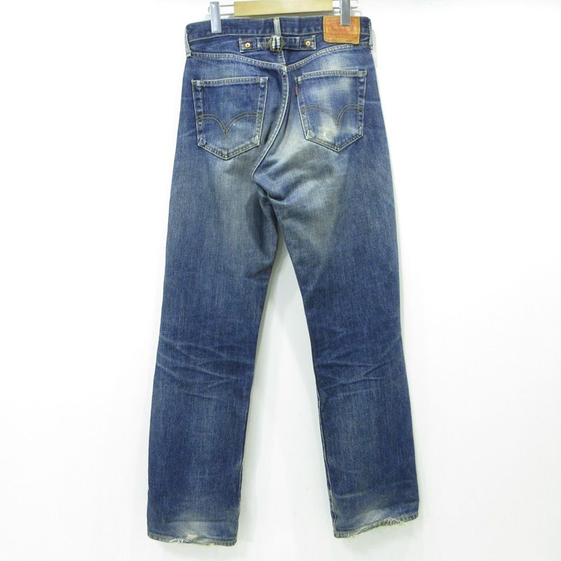 Levi s リーバイス Lot 702 加工ボタンフライデニムパンツ ダメージ加工 シ シンチバッグ XX ブルー インディゴ サイズ 30 107