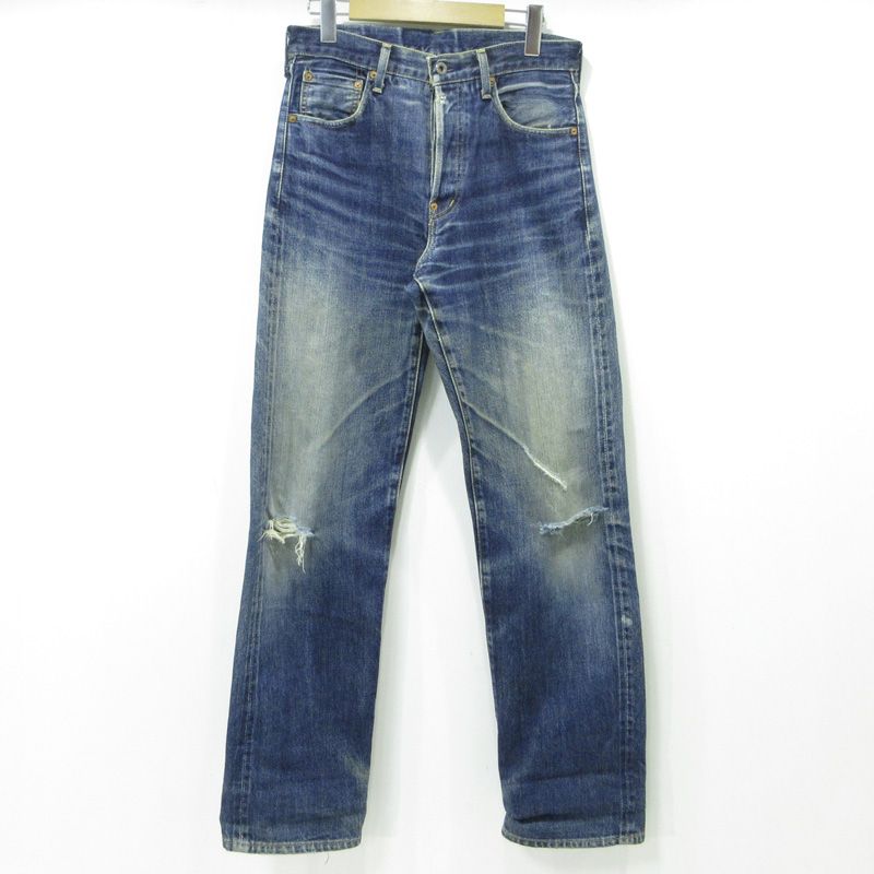 Levi s リーバイス Lot. 702 加工ボタンフライデニムパンツ ダメージ加工 シ シンチバッグ 702-XX ブルー インディゴ サイズ 30 107