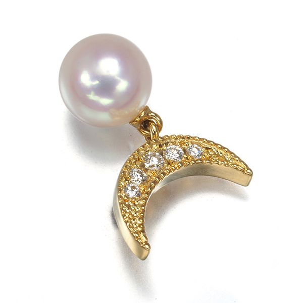 ミキモト ブローチ パール 真珠 7.0mm ダイヤ ダイヤモンド ムーン