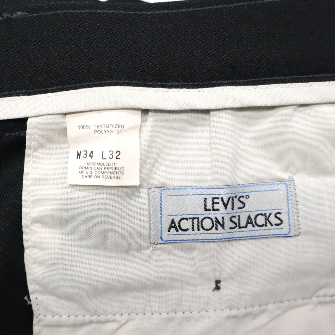 90s LEVIS リーバイス アクションスラックス パンツ 黒 ブラック 古着