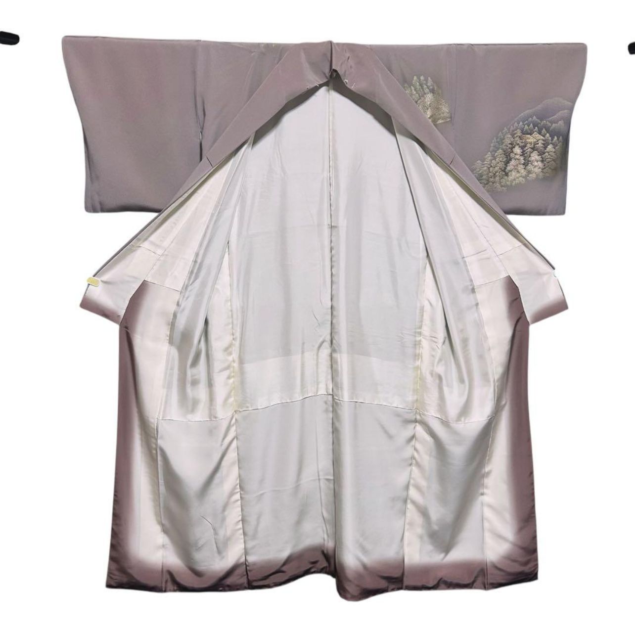 美品 袷 正絹 訪問着 フルセット 4点 西陣唐織漆箔袋帯 帯締め 帯揚げ