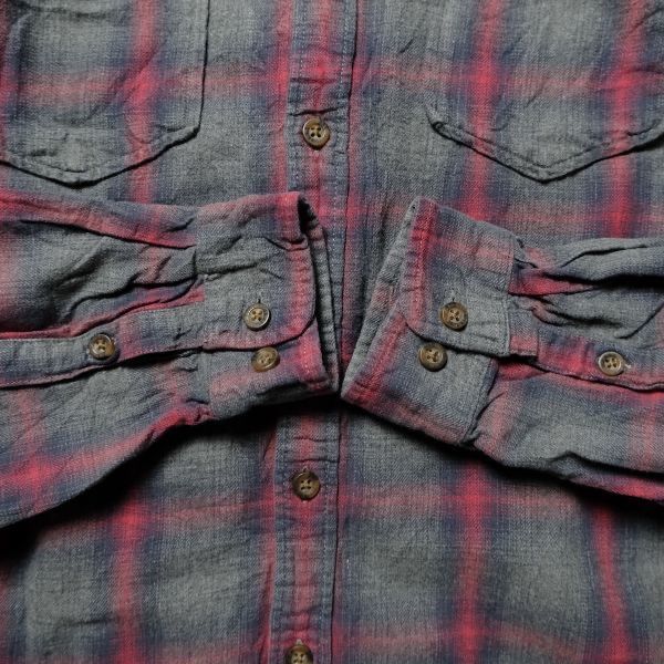 00's エディーバウアー オンブレーチェック コットン ネルシャツ