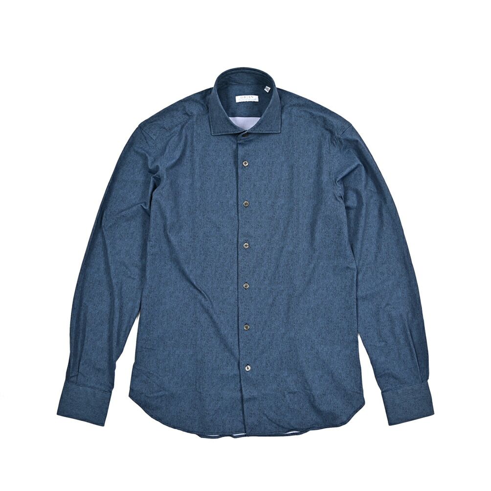 ORIAN オリアン Functional Garment ドレスシャツ ワイシャツ ホリゾンタル 長袖 メンズ ストレッチ ナイロン ネイビー 25-26 AW 426899