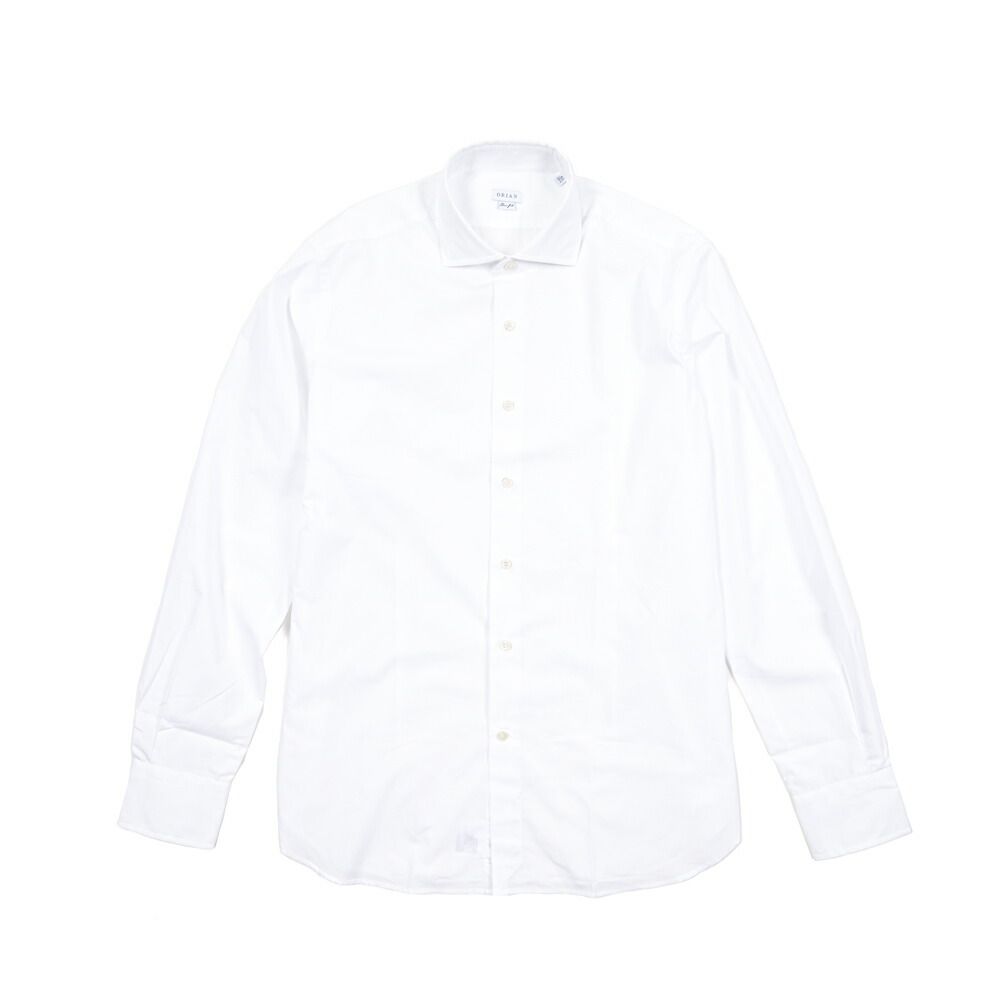 ORIAN オリアン ドレスシャツ ワイシャツ ホリゾンタル 長袖 メンズ Slim Fit スリムフィット コットン ホワイト 25-26 AW 426984