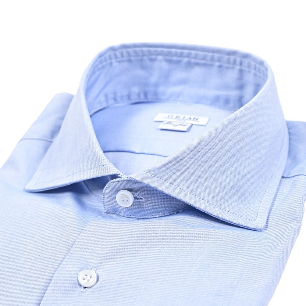 ORIAN オリアン ドレスシャツ ワイシャツ ホリゾンタル 長袖 メンズ Slim Fit スリムフィット コットン ブルー 25-26 AW 426947