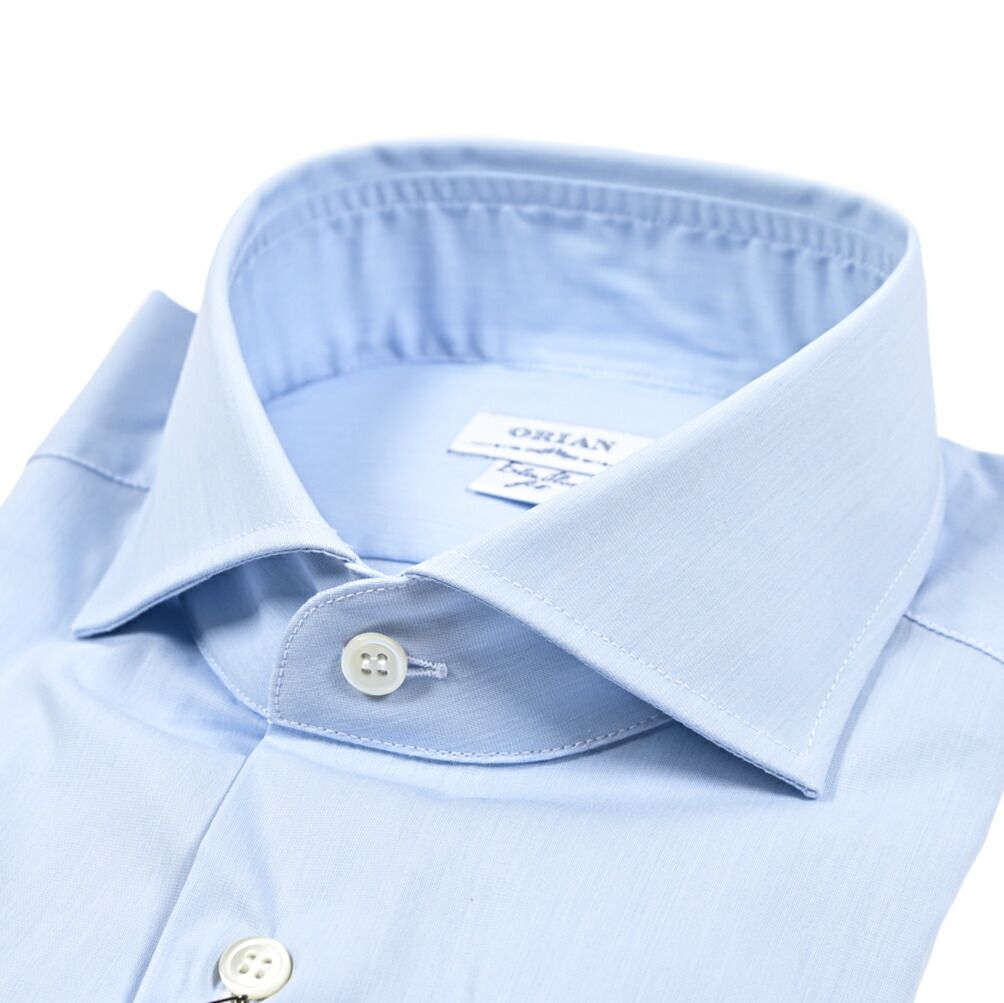 ORIAN オリアン Extra Slim Fit エクストラ スリムフィット ドレスシャツ ワイシャツ ホリゾンタル 長袖 メンズ ストレッチ コットン ブルー 25 26 AW 426775